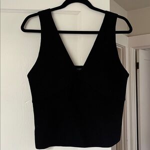 Banana Republic Black V-Neck Tank Top Ribbed Top